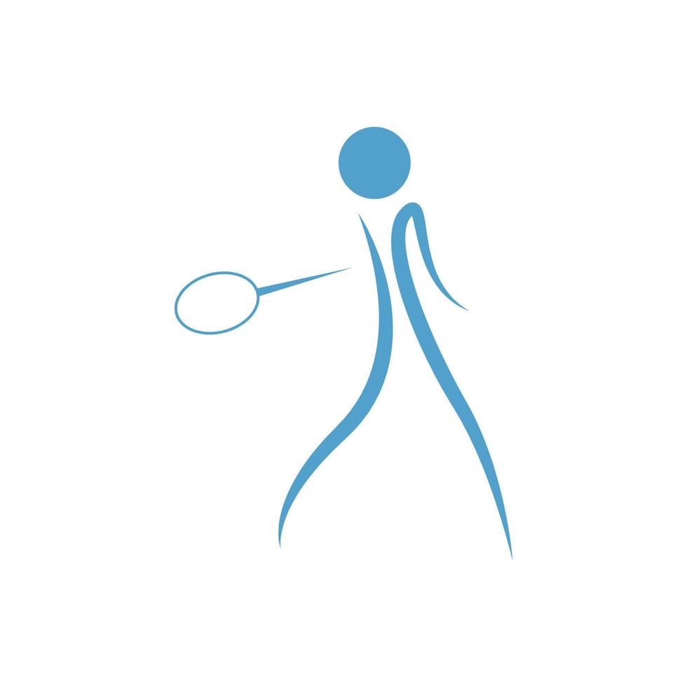 spelar badminton ikon design illustration mall vektor