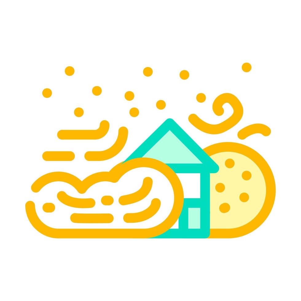 sandstorm katastrof färg ikon vektor illustration