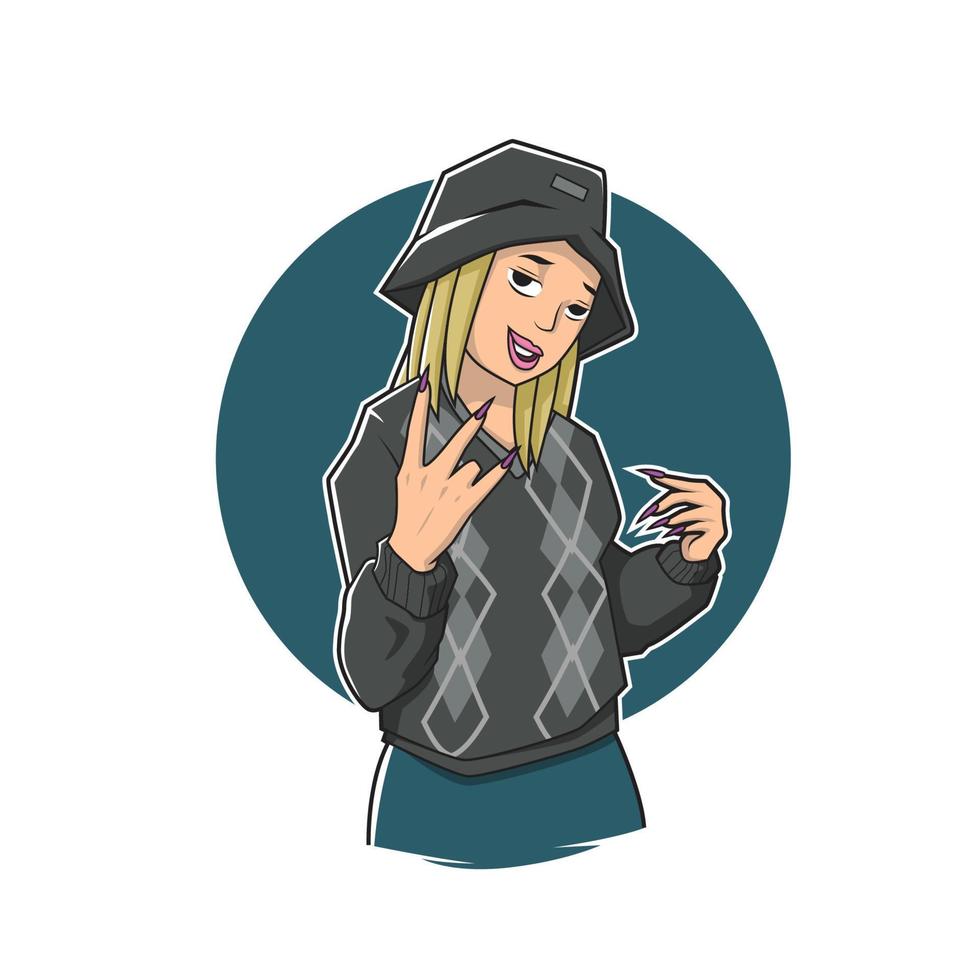 hip hop flicka vektor illustration design