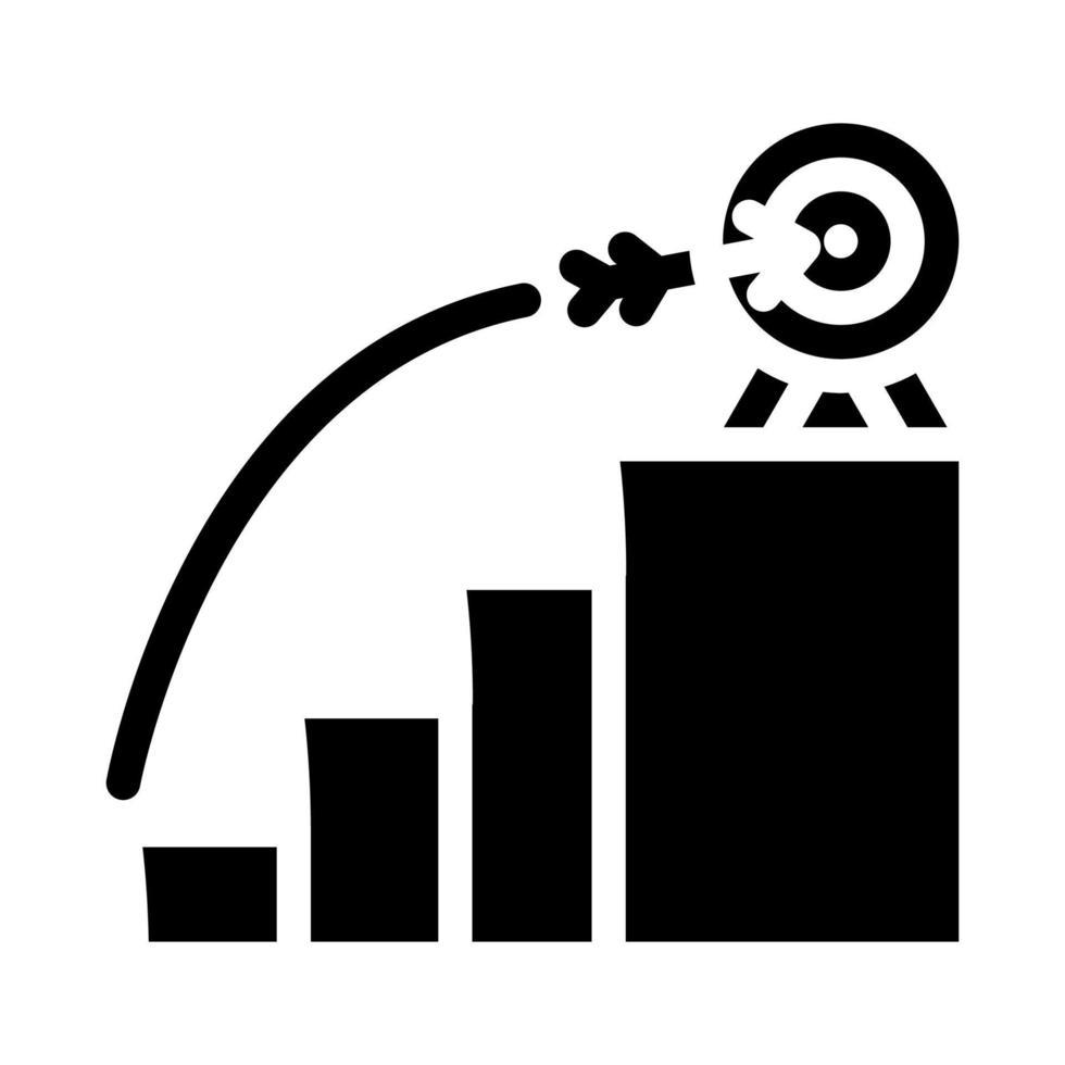 Ziel Ziel schießen Glyphe Symbol Vektor Illustration