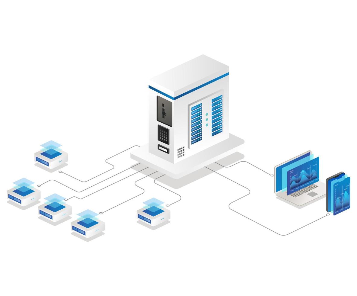 Analyse-Server-Netzwerk vektor