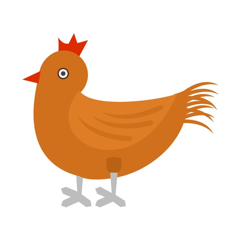 kyckling platt flerfärgad ikon vektor