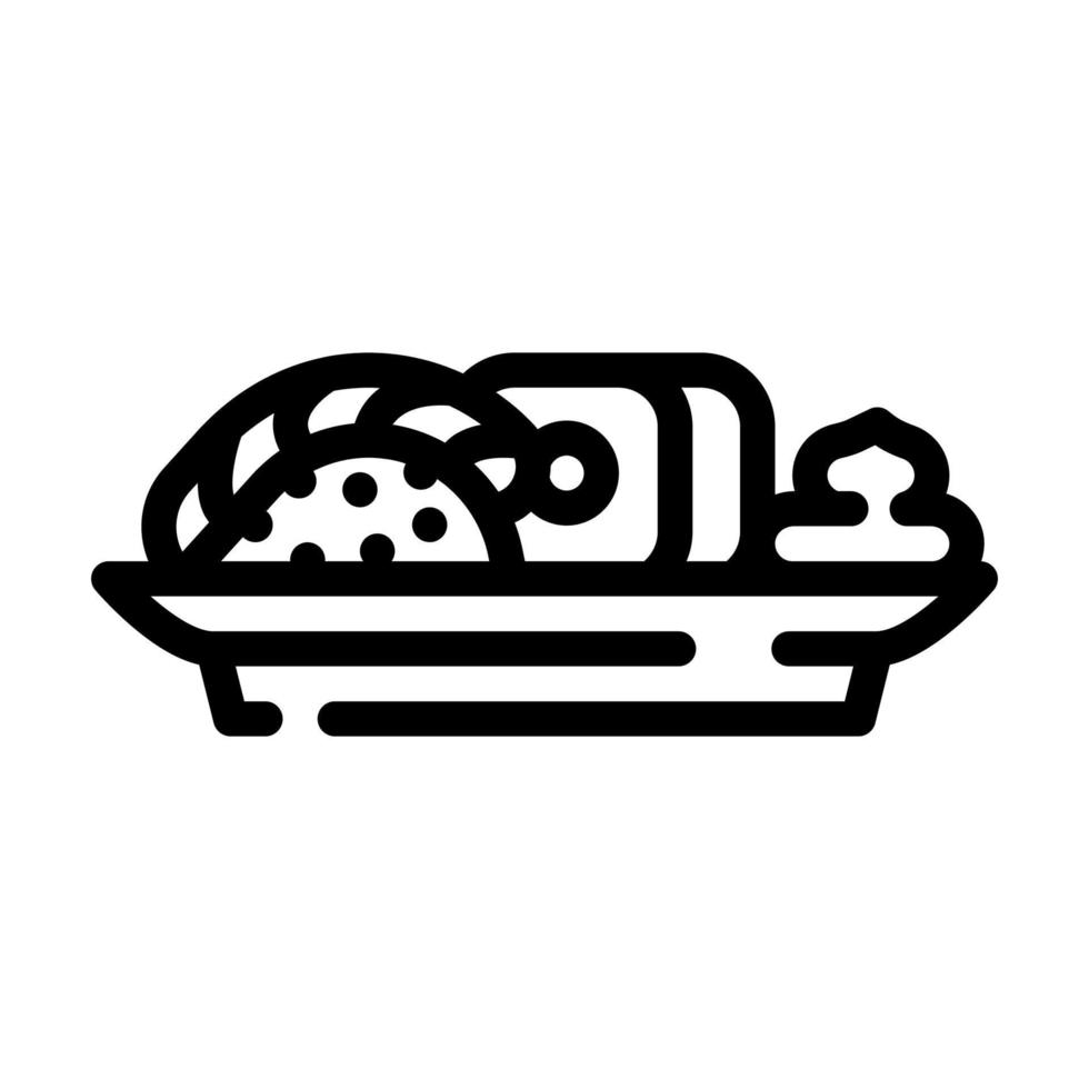 sushi japanska köket måltid med wasabi linje ikon vektorillustration vektor