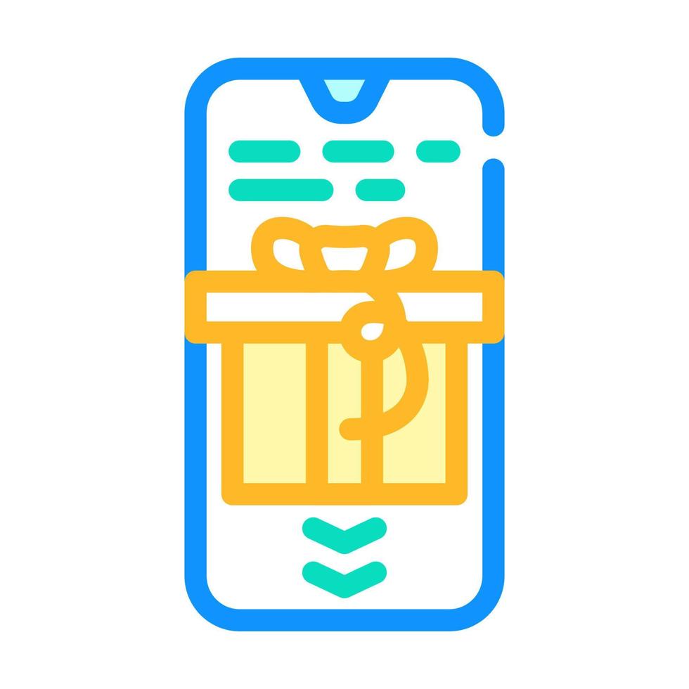 svep app för att få present färgikon vektorillustration vektor
