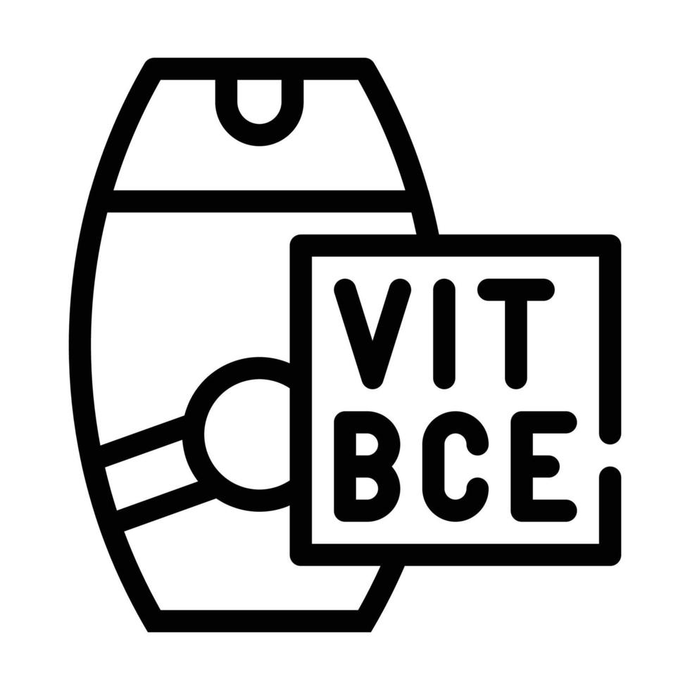 Vitamin Sonnenschutzcreme Symbol Leitung Vektor Illustration