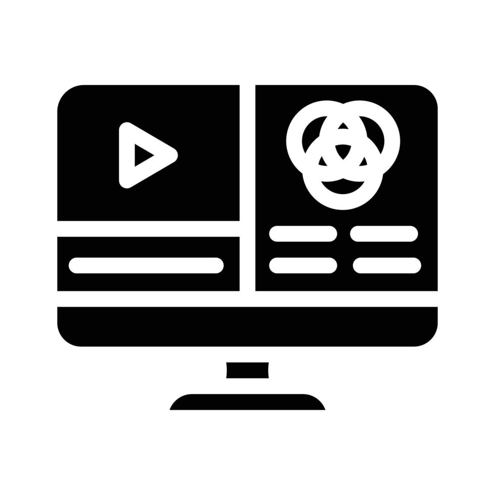 video färgkorrigering glyf ikon vektor illustration