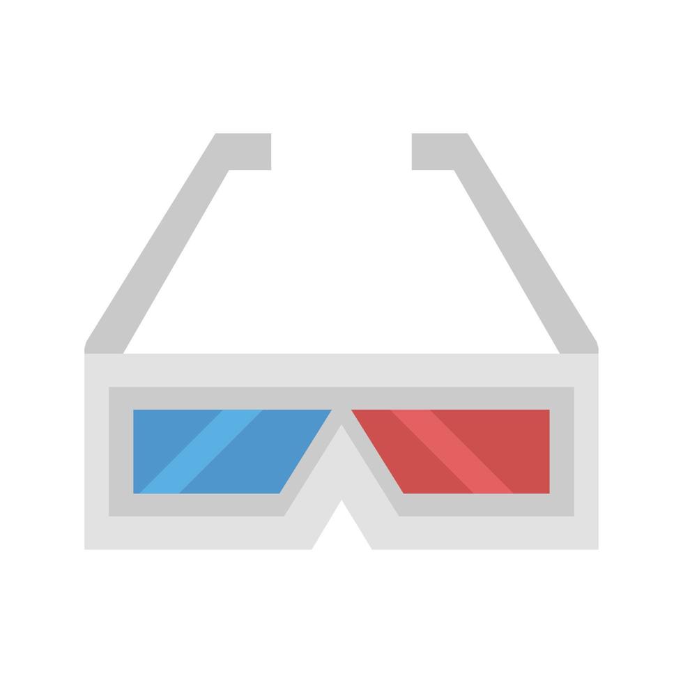 3D-Brille flaches mehrfarbiges Symbol vektor
