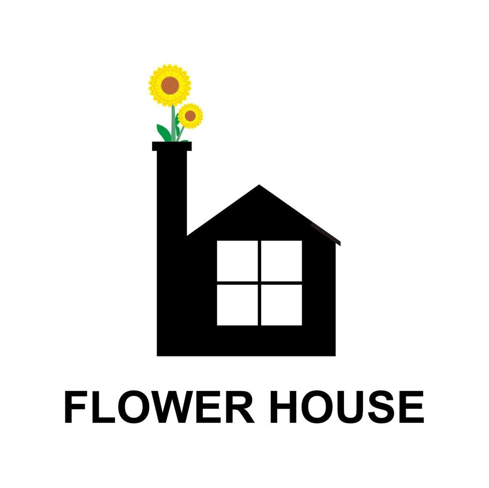 unik blomma hus vektor design