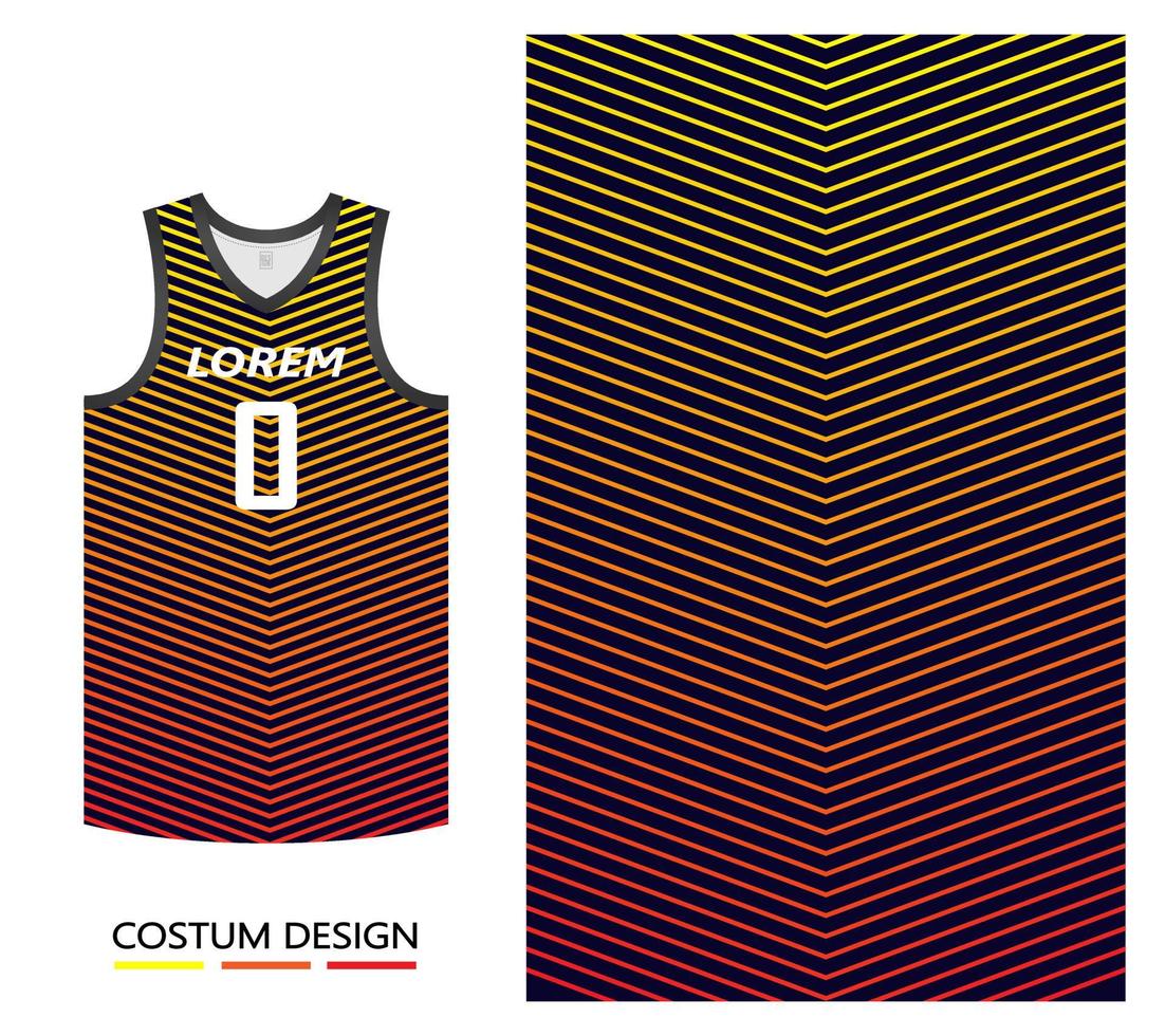 baskettröja mönster designmall. mörkblå abstrakt bakgrund med gul gradient nätmönster för tygmönster. basket, löpning, fotboll och träningströjor. vektor illustration