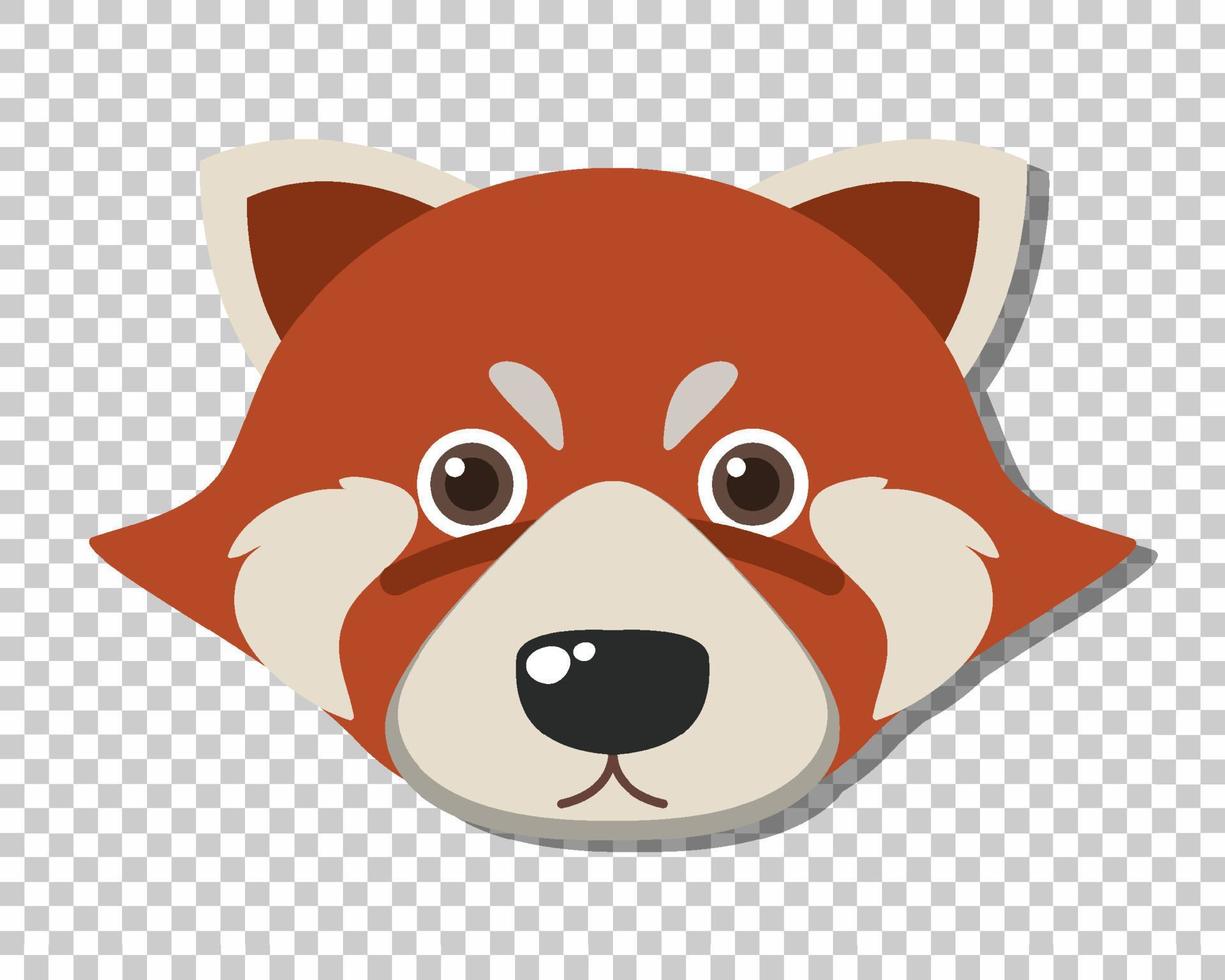 söt röd tvättbjörn huvud i platt tecknad stil vektor