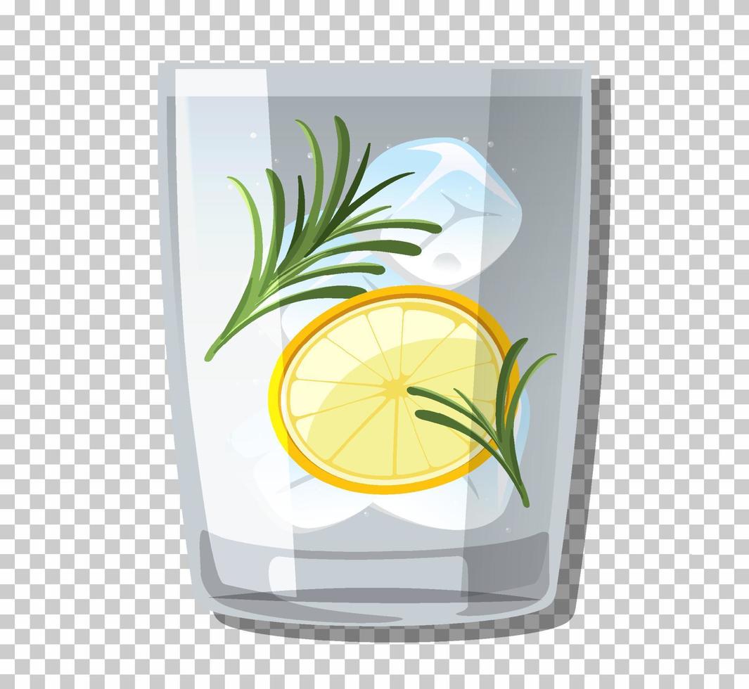 gin och tonic cocktail i glas vektor