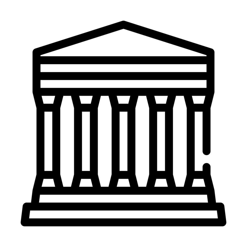 concordia-tempel, agrigento sizilien liniensymbol-vektorillustration vektor