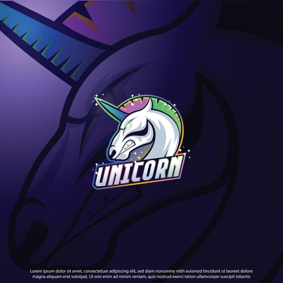 unicorn maskot bästa logotypdesign bra användning för symbol identitet emblem märke märke och mer vektor