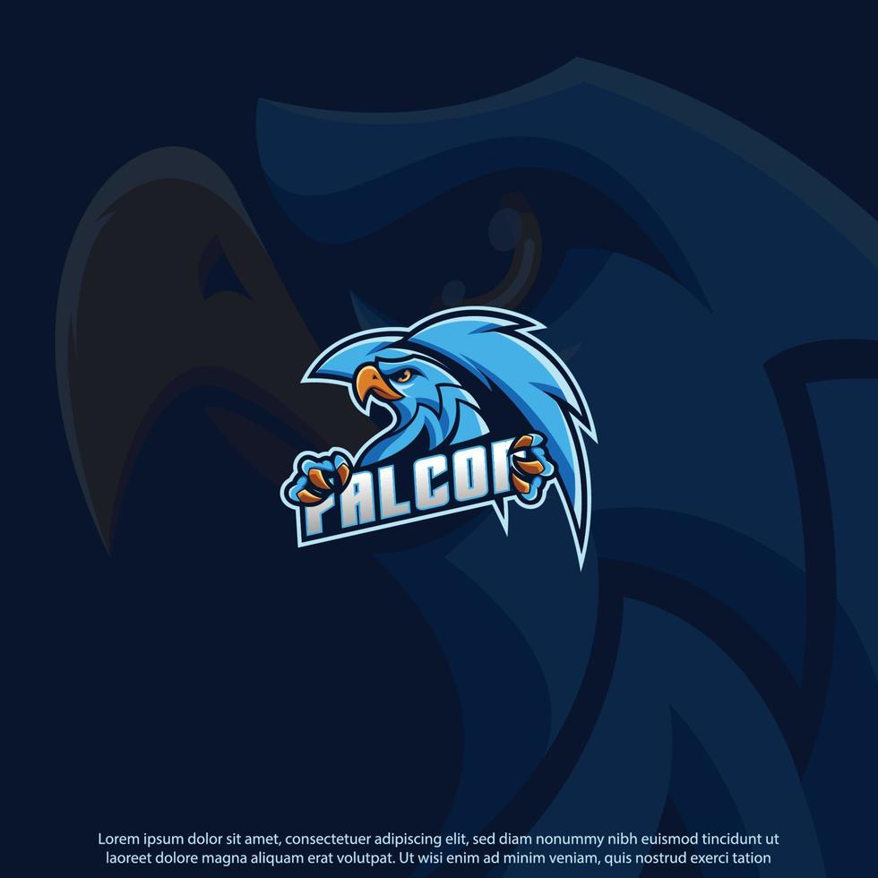 falcon maskottchen bestes logo design gute verwendung für symbol identität emblem abzeichen marke und mehr vektor
