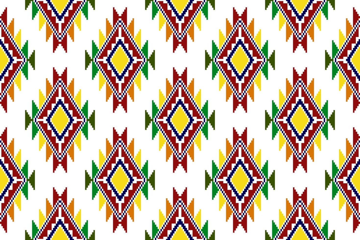 ikat abstrakt geometrisk etnisk textil sömlös mönsterdesign. Aztec tyg matta mandala ornament textil dekorationer tapet. tribal boho infödda kalkon textil traditionell broderi vektor. vektor