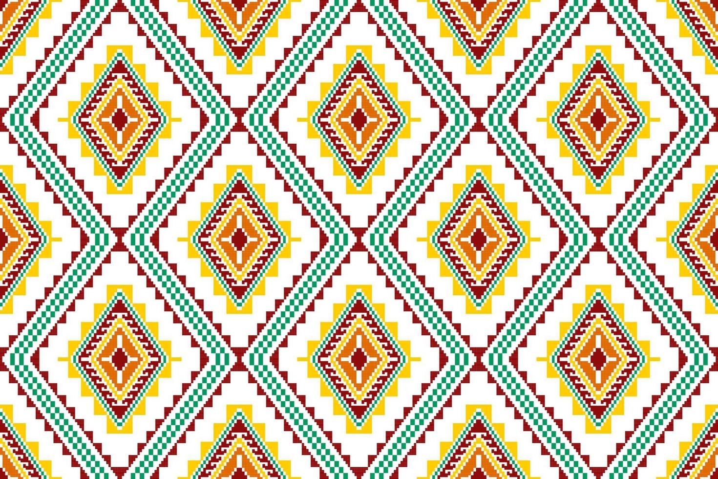 ikat abstrakt geometrisk etnisk textil sömlös mönsterdesign. Aztec tyg matta mandala ornament textil dekorationer tapet. tribal boho infödda kalkon textil traditionell broderi vektor. vektor