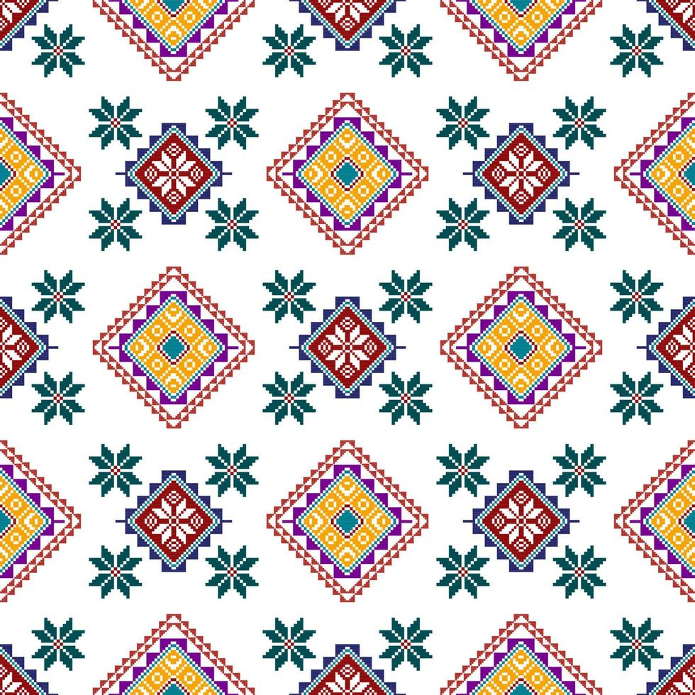 ikat etniska sömlösa mönsterdesign. Aztec tyg matta mandala ornament textil dekorationer tapet. tribal boho infödda etniska kalkon traditionell broderi vektor bakgrund