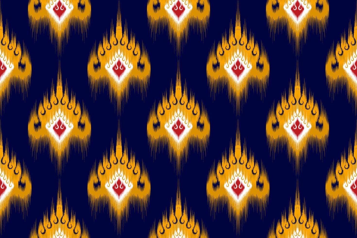 ikat ethnisches nahtloses musterdesign. aztekischer Stoff Teppich Mandala Ornamente Textildekorationen Tapete. tribal boho native ethnische türkei traditionelle stickerei vektor hintergrund