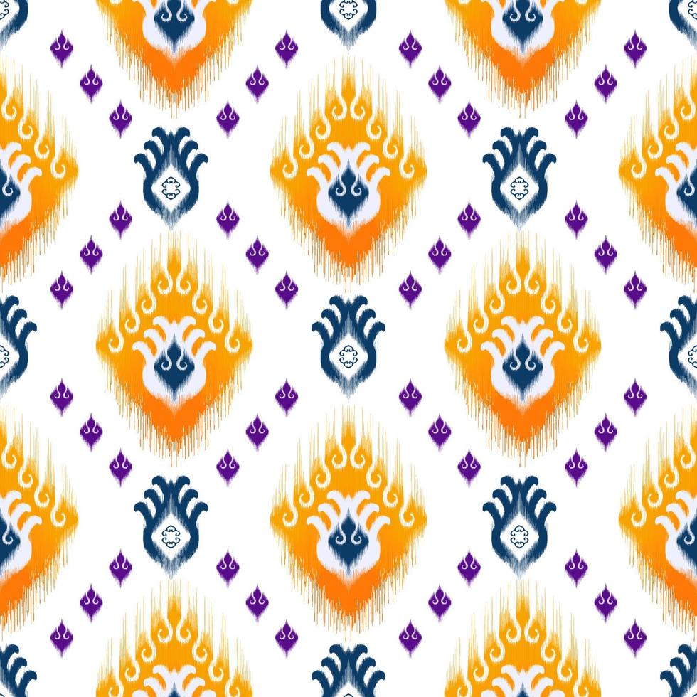 ikat etniska sömlösa mönsterdesign. Aztec tyg matta mandala ornament textil dekorationer tapet. tribal boho infödda etniska kalkon traditionell broderi vektor bakgrund