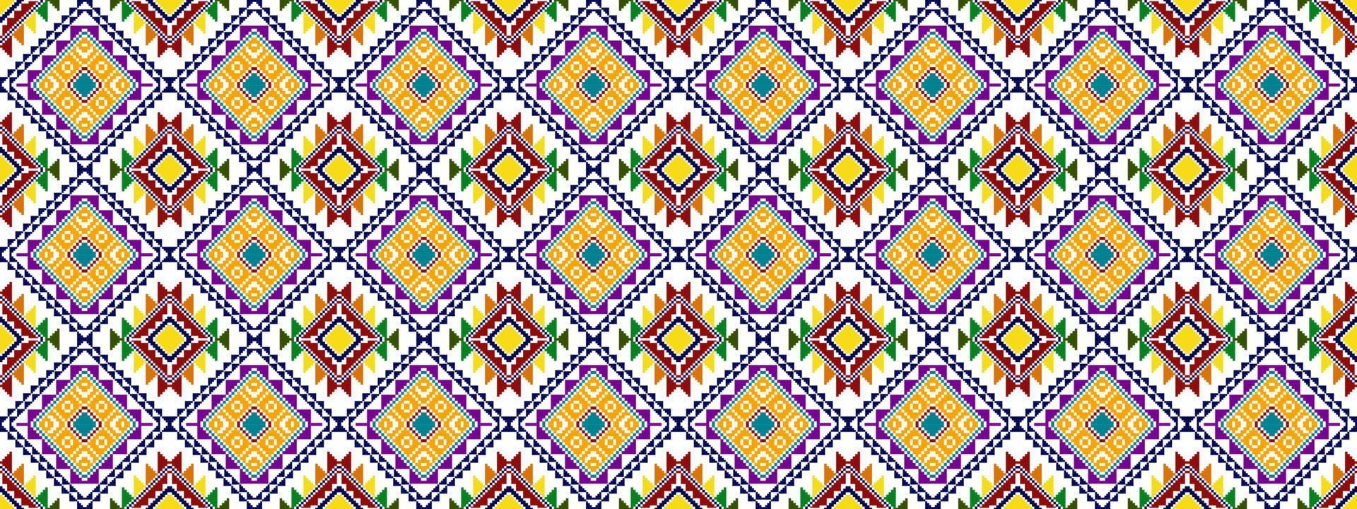 ikat ethnisches nahtloses musterdesign. aztekischer Stoff Teppich Mandala Ornamente Textildekorationen Tapete. tribal boho native ethnische türkei traditionelle stickerei vektor hintergrund