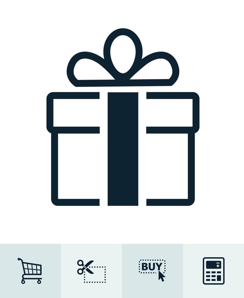 E-Commerce- und Online-Shopping-Symbole mit weißem Hintergrund vektor