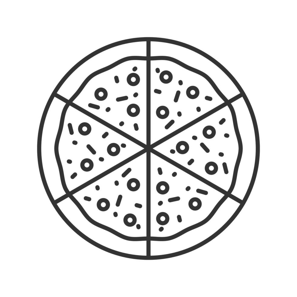 pizza linjär ikon. tunn linje illustration. pizzeria tecken. kontur symbol. vektor isolerade konturritning