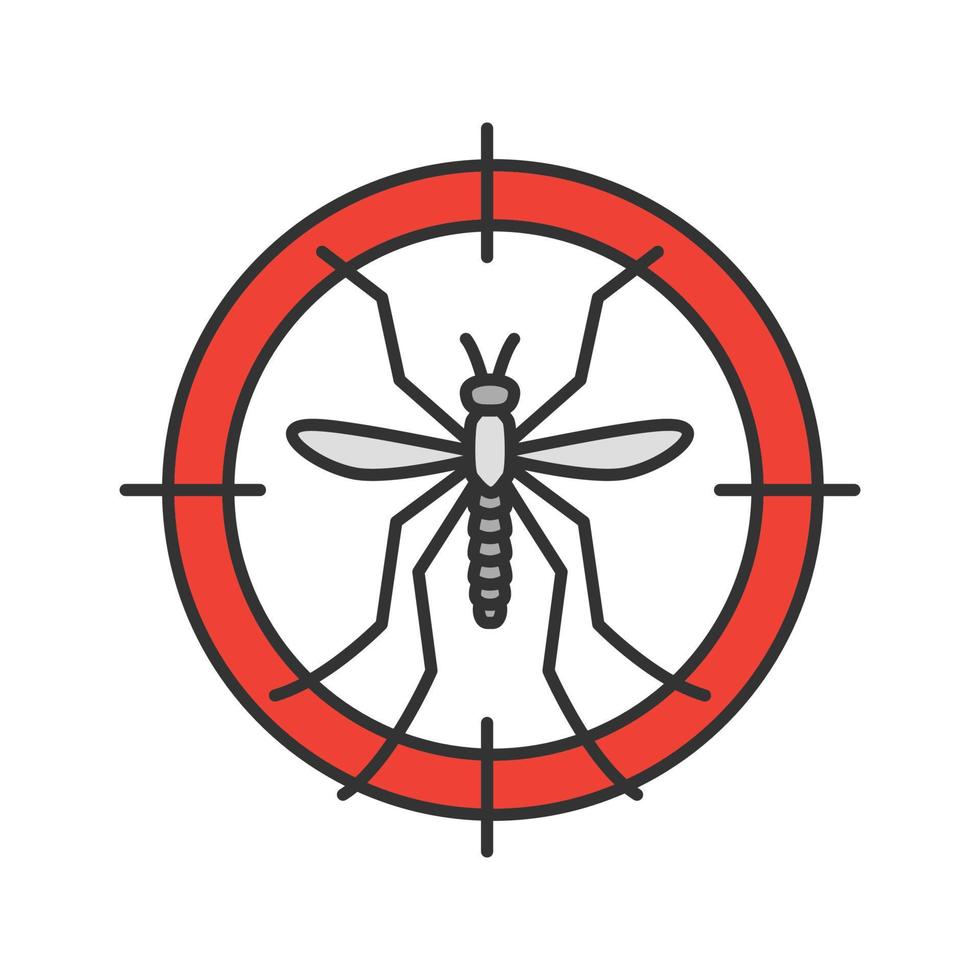 Farbsymbol für Mücken. Insektenschutzmittel. isolierte Vektorillustration vektor