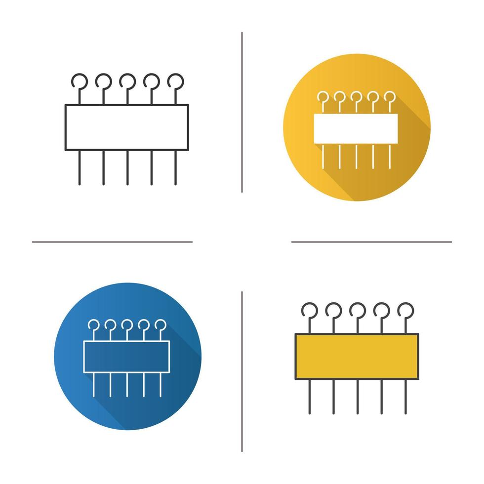 Eye-Pins-Set-Symbol. flaches Design, lineare und Farbstile. isolierte Vektorgrafiken vektor