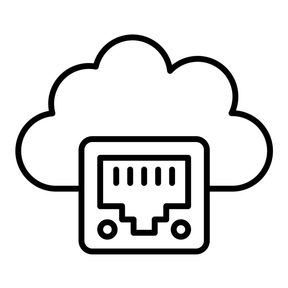 Cloud-Ethernet-Liniensymbol vektor