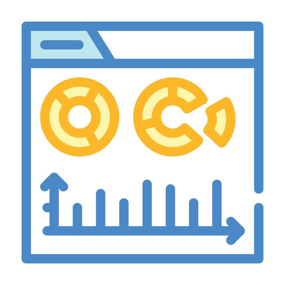 elektronischer Finanzbericht Infografik Farbsymbol Vektor Illustration