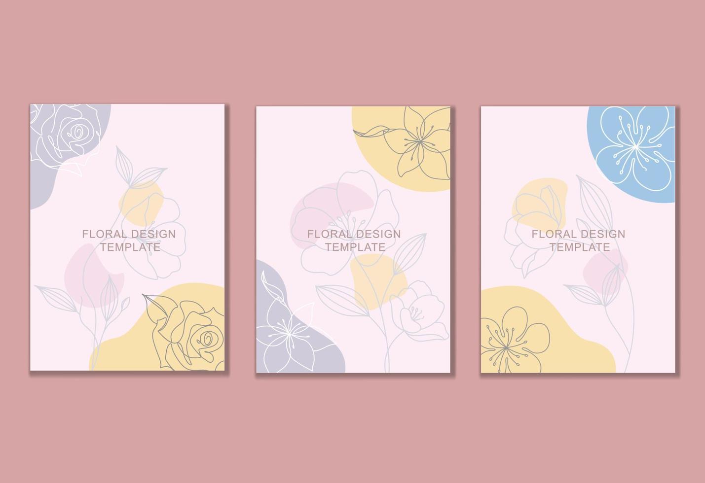 vektor blommönster kort hälsning vykort bröllopsinbjudan mall elegant ram med ros linjeteckning och anemonblomma