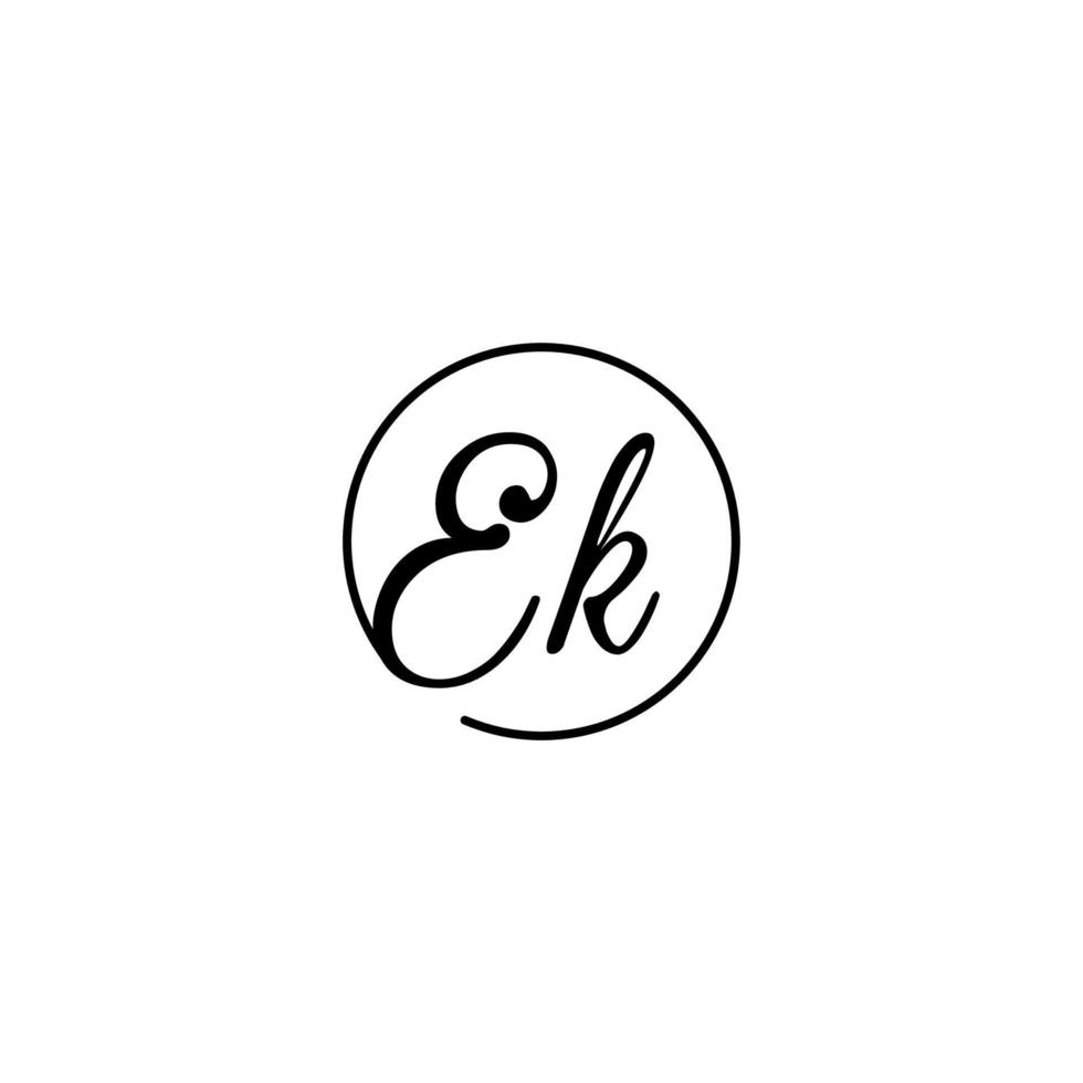 ek circle initial logotyp bäst för skönhet och mode i djärvt feminint koncept vektor