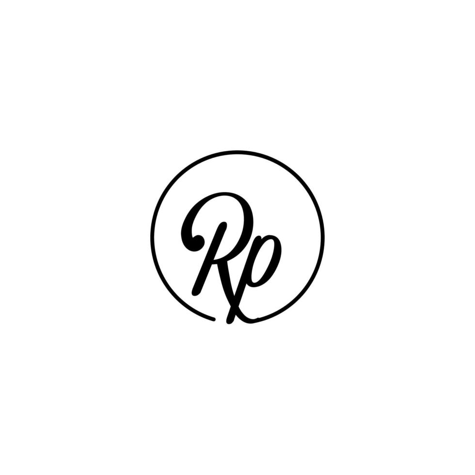 rp cirkel initial logotyp bäst för skönhet och mode i djärvt feminint koncept vektor