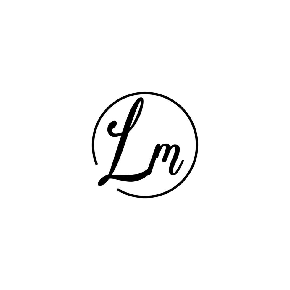 lm circle initial logotyp bäst för skönhet och mode i djärvt feminint koncept vektor