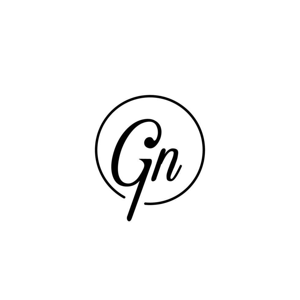 gn circle initial logotyp bäst för skönhet och mode i djärvt feminint koncept vektor