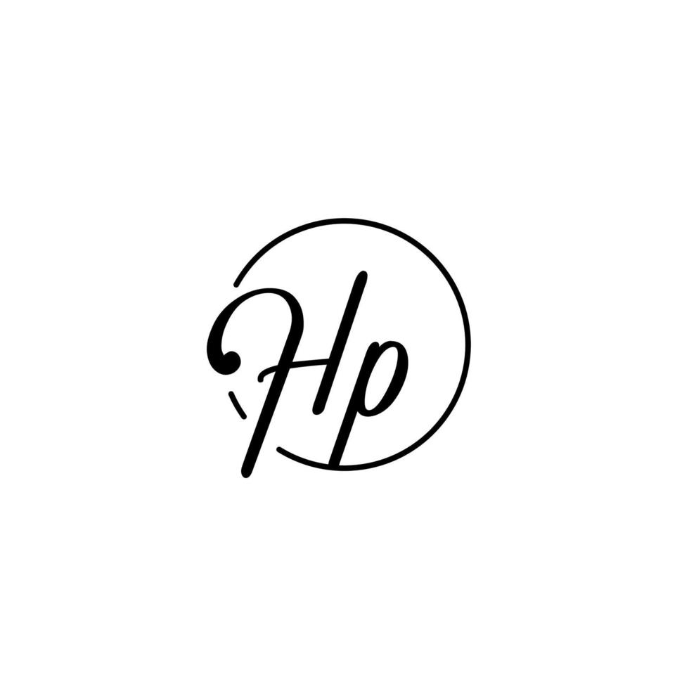hp circle initial logotyp bäst för skönhet och mode i djärvt feminint koncept vektor