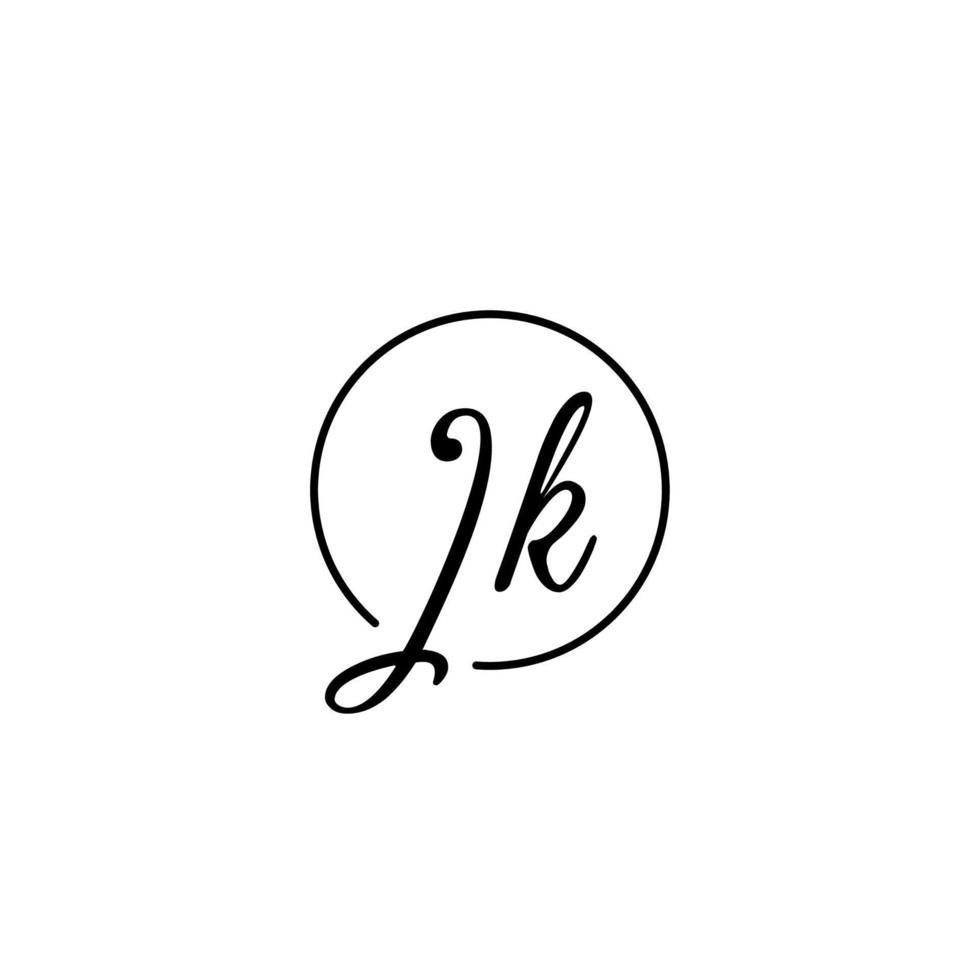 jk circle initial logotyp bäst för skönhet och mode i djärvt feminint koncept vektor
