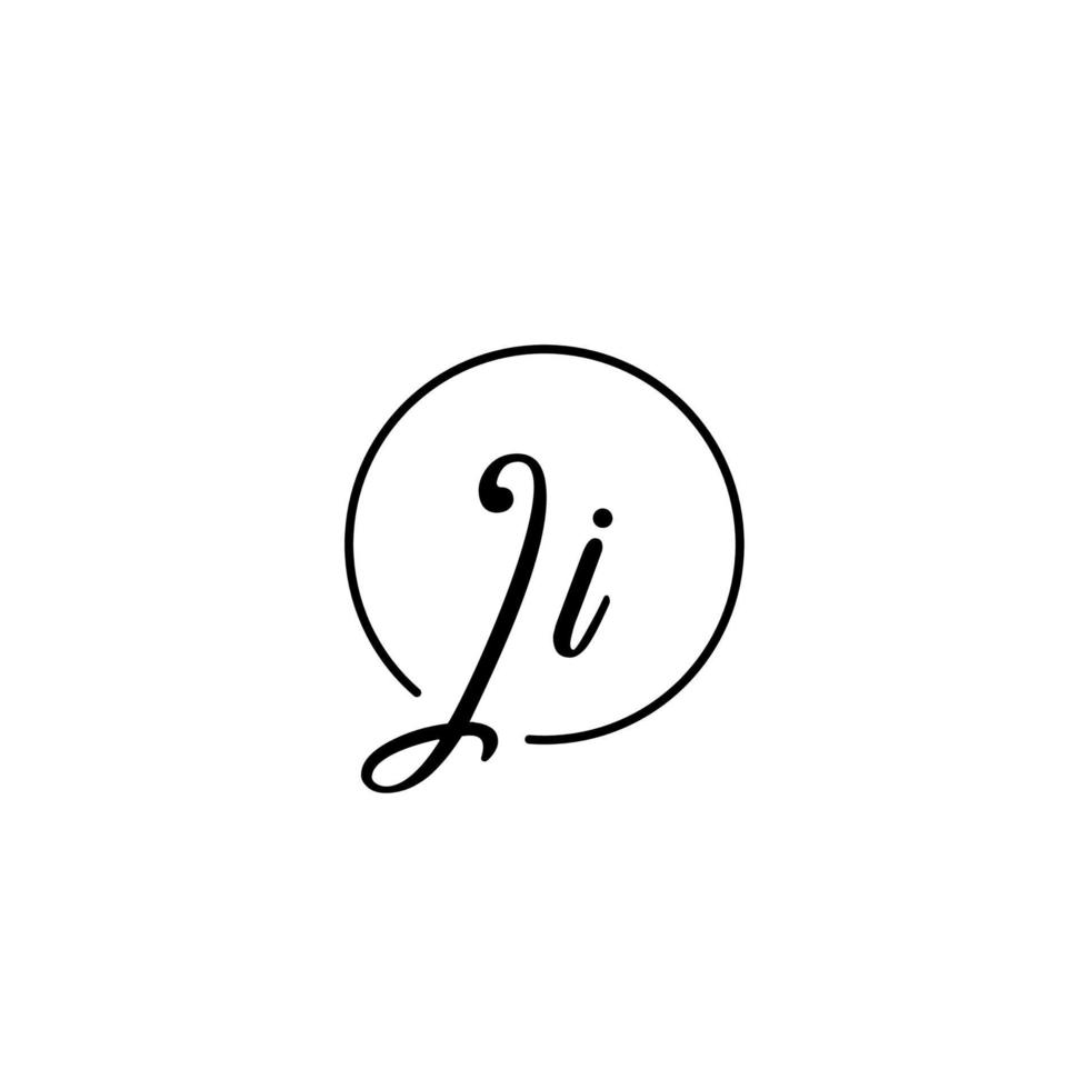 ji-Kreis-Anfangslogo am besten für Schönheit und Mode in mutigem femininem Konzept vektor