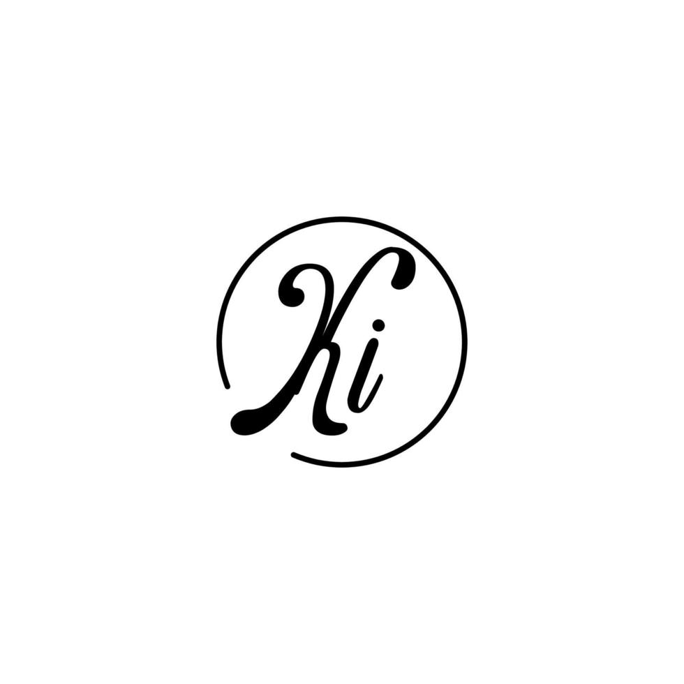 ki circle initial logotyp bäst för skönhet och mode i djärvt feminint koncept vektor