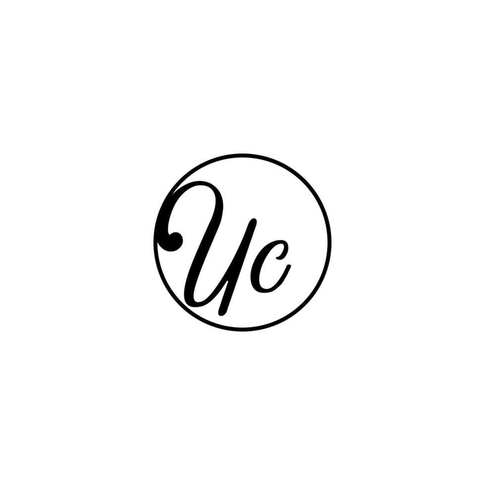 uc circle initial logotyp bäst för skönhet och mode i djärvt feminint koncept vektor