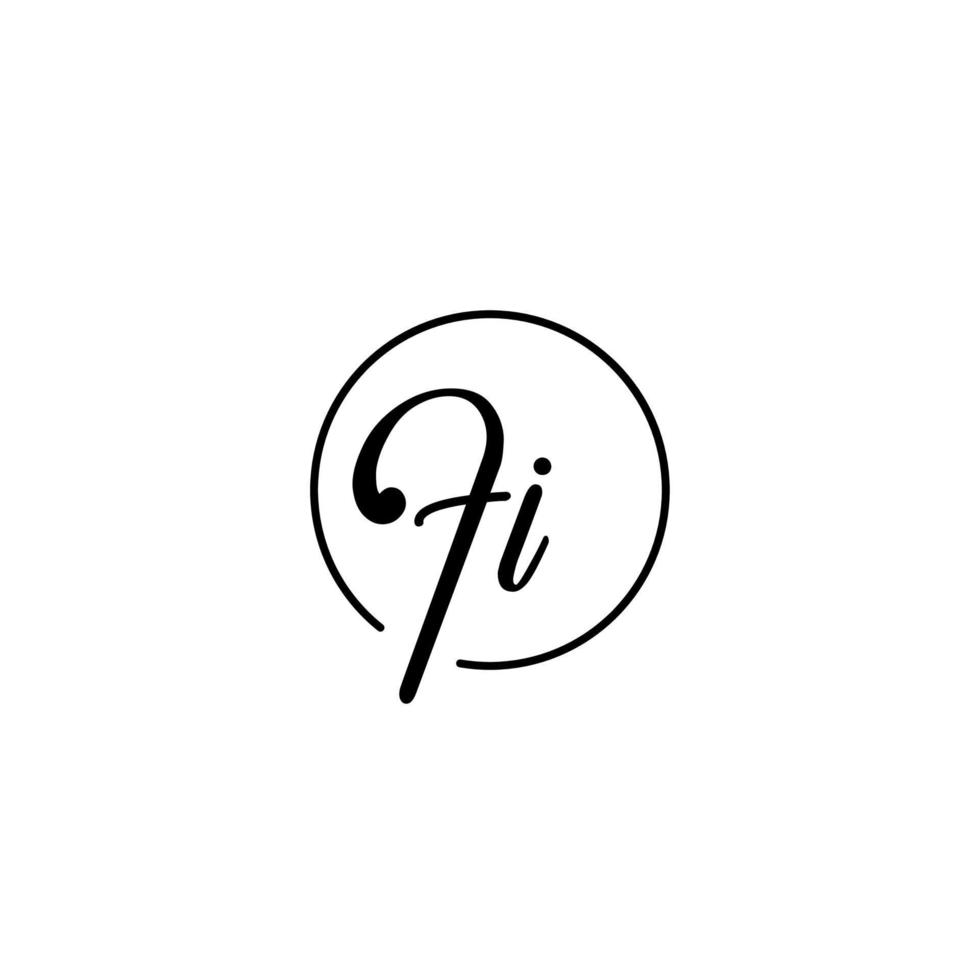 fi cirkel initial logotyp bäst för skönhet och mode i djärvt feminint koncept vektor