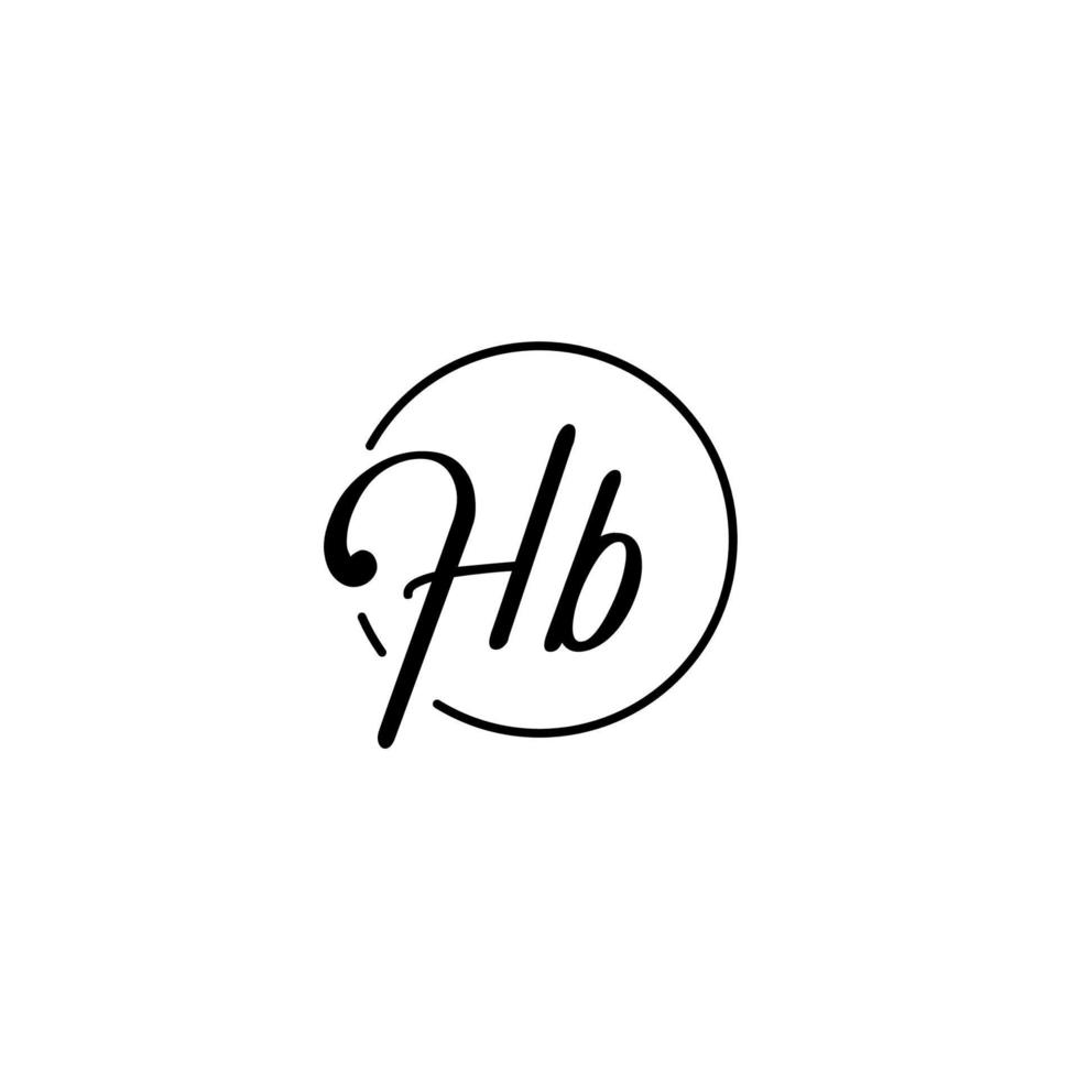 hb-Kreis-Anfangslogo am besten für Schönheit und Mode in mutigem femininem Konzept vektor