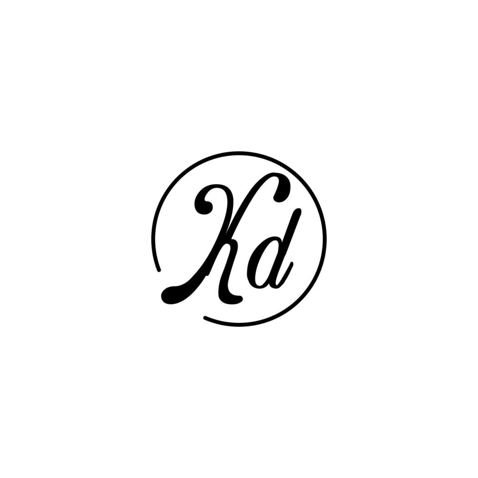 kd cirkel initial logotyp bäst för skönhet och mode i djärvt feminint koncept vektor