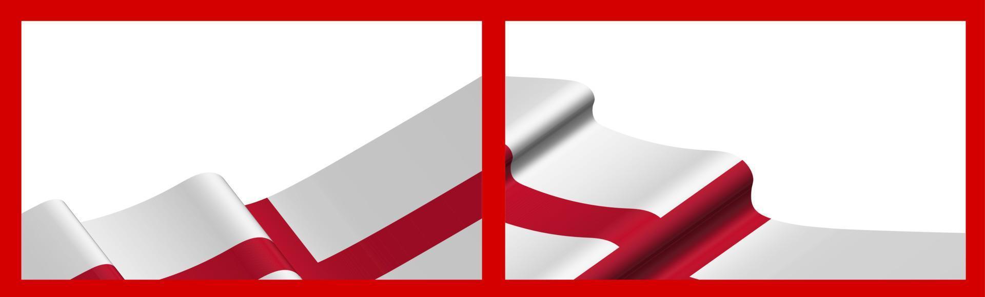 bakgrund, mall för festlig design. engelska flaggan vajar i vinden. realistisk vektor på röd bakgrund