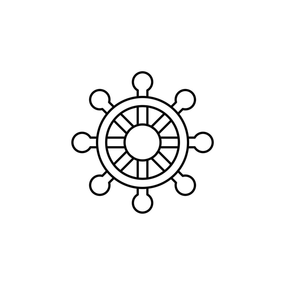 Ruder, Nautik, Schiff, Boot dünne Linie Symbol Vektor Illustration Logo Vorlage. für viele Zwecke geeignet.