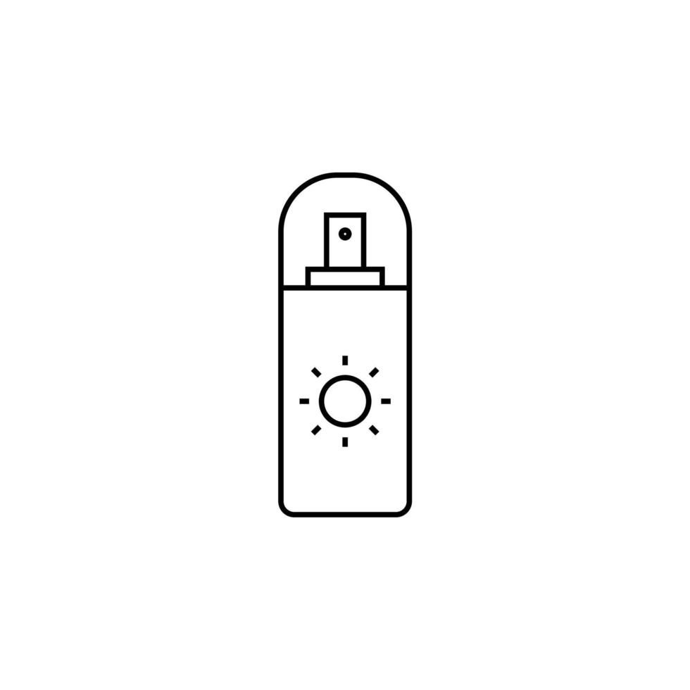 solkräm, solkräm, lotion, sommar tunn linje ikon vektor illustration logotyp mall. lämplig för många ändamål.