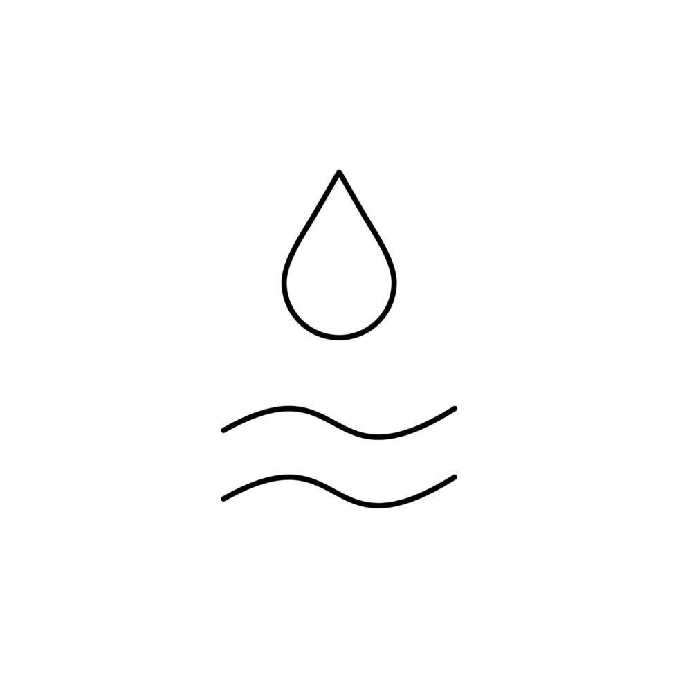 Wassertropfen, Wasser, Tröpfchen, flüssige dünne Linie Symbol Vektor Illustration Logo Vorlage. für viele Zwecke geeignet.