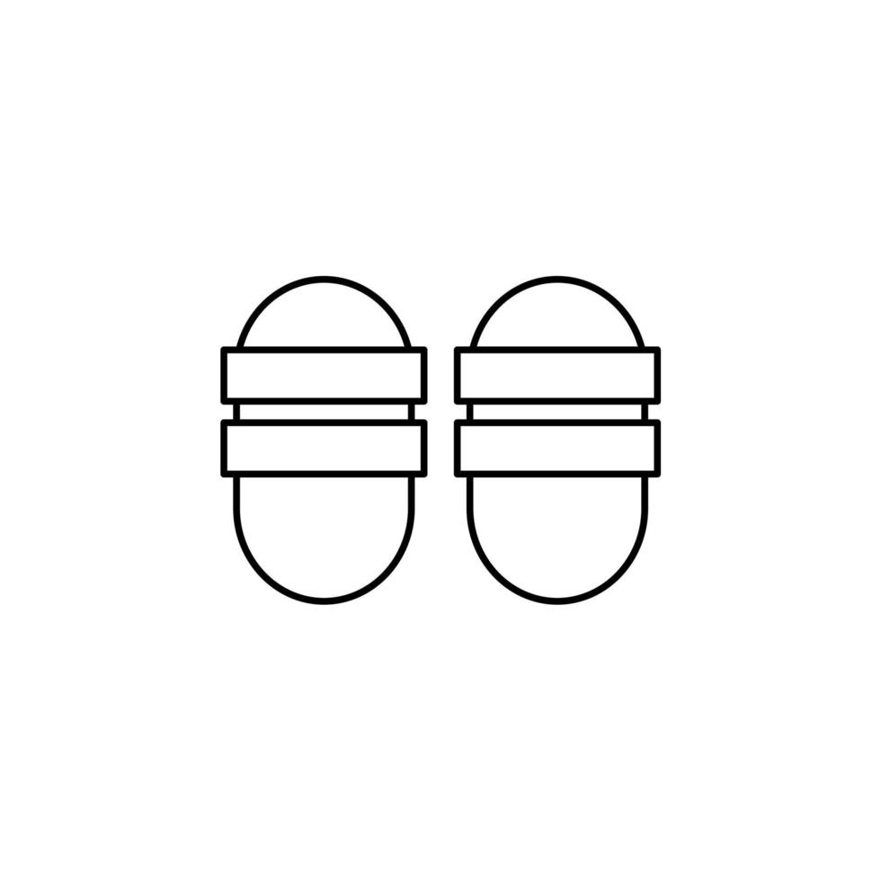 sandal, skor, tofflor, flip-flop tunn linje ikon vektor illustration logotyp mall. lämplig för många ändamål.