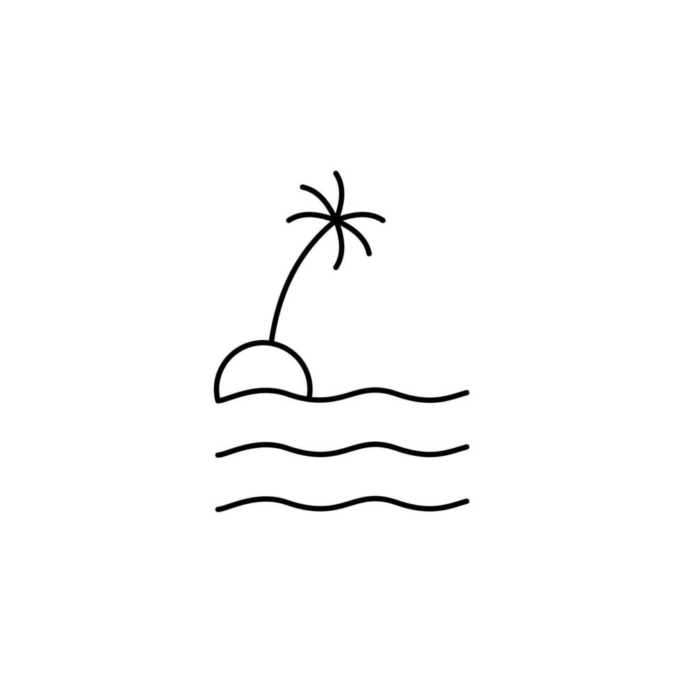 Insel, Strand, Reisen, Sommer, Meer dünne Linie Symbol Vektor Illustration Logo Vorlage. für viele Zwecke geeignet.