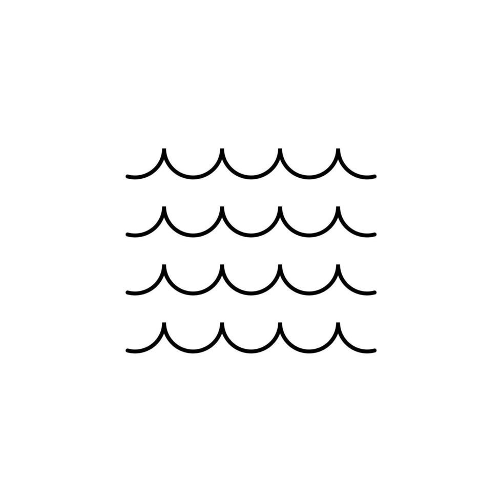 Ozean, Wasser, Fluss, Meer dünne Linie Symbol Vektor Illustration Logo Vorlage. für viele Zwecke geeignet.